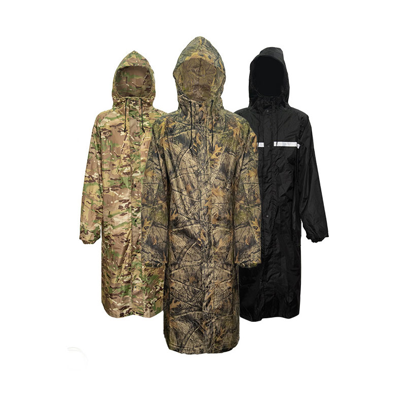 Women'S Fashion Rain Jacket - เสื้อกันฝนลายพรางตัวยาวสำหรับผู้ชายเสื้อปอนโชกันน้ำลายพรางเสื้อโค้ทผู้หญิงกันฝนตกปลาเดินป่า