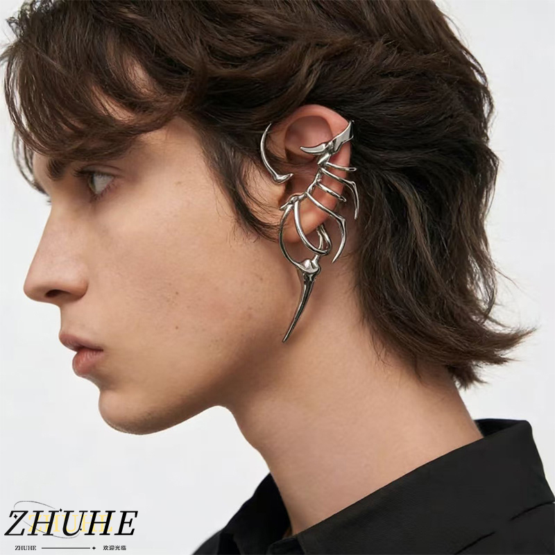 Women'S Fashion Edgy - ต่างหูแบบหนีบสไตล์โครงกระดูกสุดเท่สำหรับผู้ชายและผู้หญิง เครื่องประดับที่ไม่เหมือนใคร ชิ้นงานแฟชั่นสไตล์โกธิคที่โดดเด่น