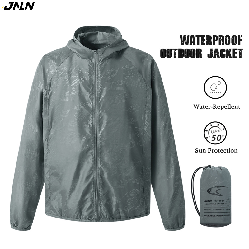 Women'S Fashion Rain Jacket - JNLN ผู้ชายผู้หญิงกันน้ำเดินป่าเสื้อแจ็คเก็ตแห้งเร็วป้องกันแสงแดดเสื้อกันลมแคมป์ปิ้งล่าสัตว์ปีนเขากลางแจ้งเสื้อกันฝน