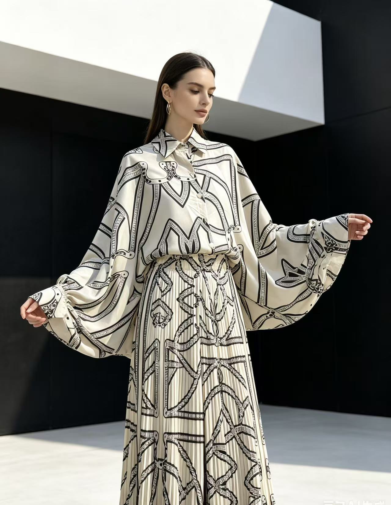 Women Fashion Usa - ชุดนอนแฟชั่นใหม่ปี 2026 สำหรับผู้หญิง สไตล์ยุโรปอเมริกัน ลายพิมพ์ย้อนยุค เสื้อหลวมๆ