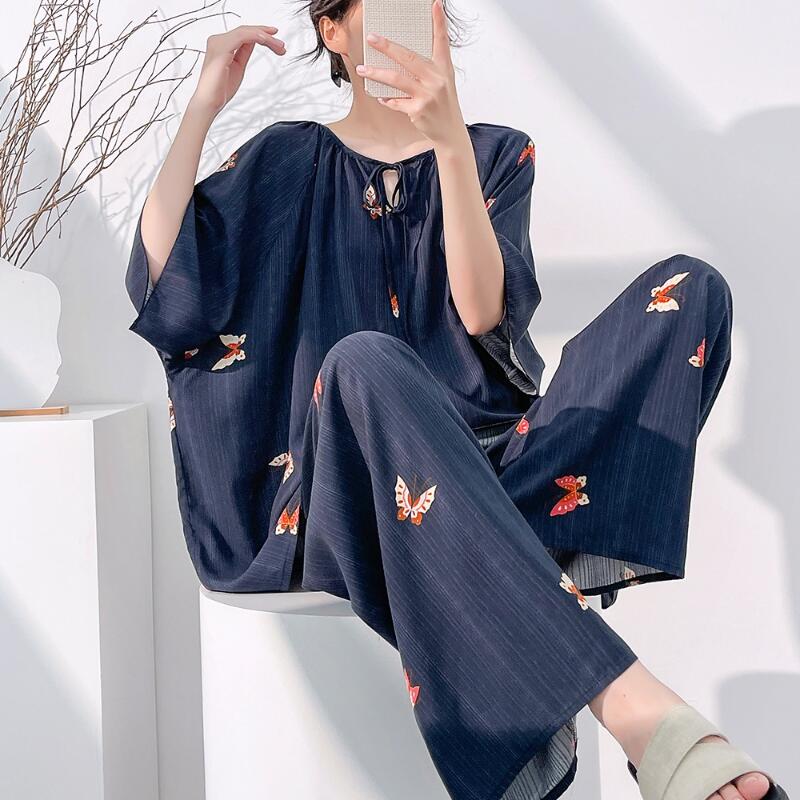 Women'S Fashion For Summer 2026 - ชุดนอนผู้หญิงสุดฮิตประจำฤดูใบไม้ผลิ-ฤดูร้อนปี 2026 ดีไซน์ใหม่ ใส่สบาย ลายพิมพ์แฟชั่น กางเกงขายาวทรงหลวม