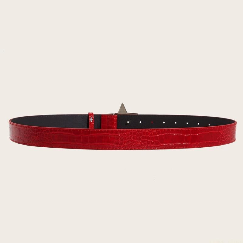Women'S Fashion Edgy - 31BF เข็มขัดคาดเอวประดับดาวแบบอินเทรนด์สำหรับนักแฟชั่นสายสะพายหนัง PU
