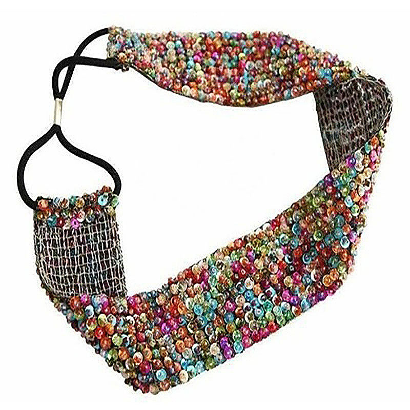 Women'S Fashion Retailers - ขายส่งและขายปลีกยุโรปสไตล์Handmadeเลื่อมแถบคาดศีรษะยืดหยุ่นHairband Hiarอุปกรณ์เสริมแชมเปญสีดำ3.5ซม.6pcs-GH
