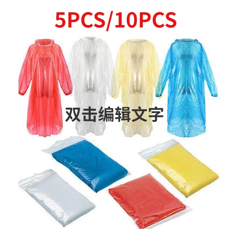 Women'S Fashion Rain Jacket - 5/10PC เสื้อกันฝนแบบใช้แล้วทิ้งผู้ใหญ่เด็กกันน้ํา Rain Coat เดินป่าตั้งแคมป์ Poncho