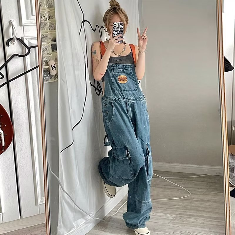 Women'S Fashion Trousers - กางเกงยีนส์ทรงหลวมสไตล์เรโทรสำหรับผู้หญิง ทรงตรง ขากว้าง ยาวคลุมเท้า เหมาะสำหรับฤดูใบไม้ผลิและฤดูใบไม้ร่วง สวมใส่ทำงานได้