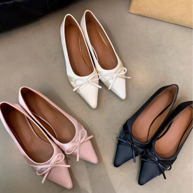 Women'S Fashion For Summer 2026 - รองเท้าแตะแฟชั่นผ้าชีฟองสไตล์ใหม่สำหรับฤดูร้อน ประดับโบว์หวานๆ สวมใส่สบาย เหมาะสำหรับใส่กลางแจ้ง ปี 2026