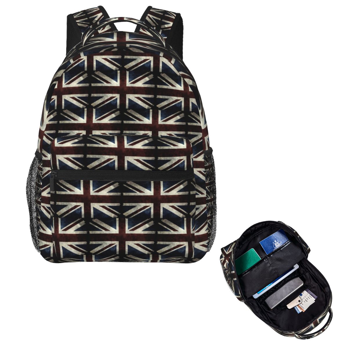 Women Fashion Uk - กระเป๋าเป้สะพายหลังลายธงชาติอังกฤษสำหรับนักเรียน กระเป๋าเดินทาง กระเป๋าเดินป่า สำหรับผู้ชายและผู้หญิง กระเป๋าแฟชั่น กระเป๋าสะพายไหล่