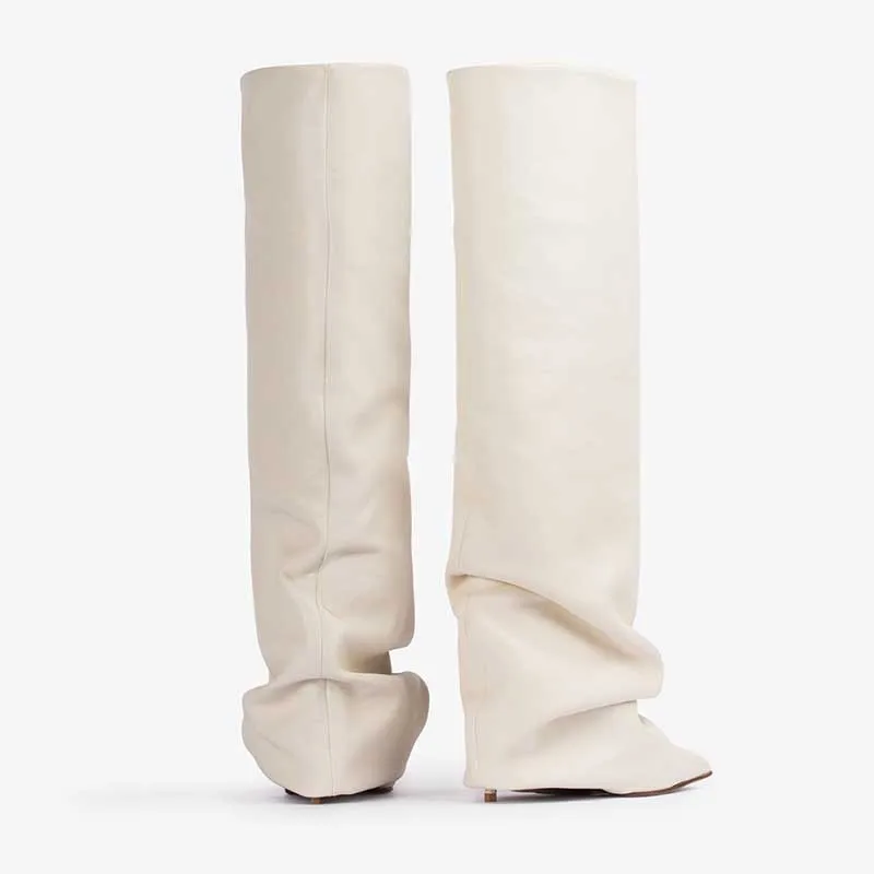 รองเท้าบูททรงสูงถึงเข่าแบบจีบส - Women'S Fashion Trousers บทวิจารณ์และราคา
