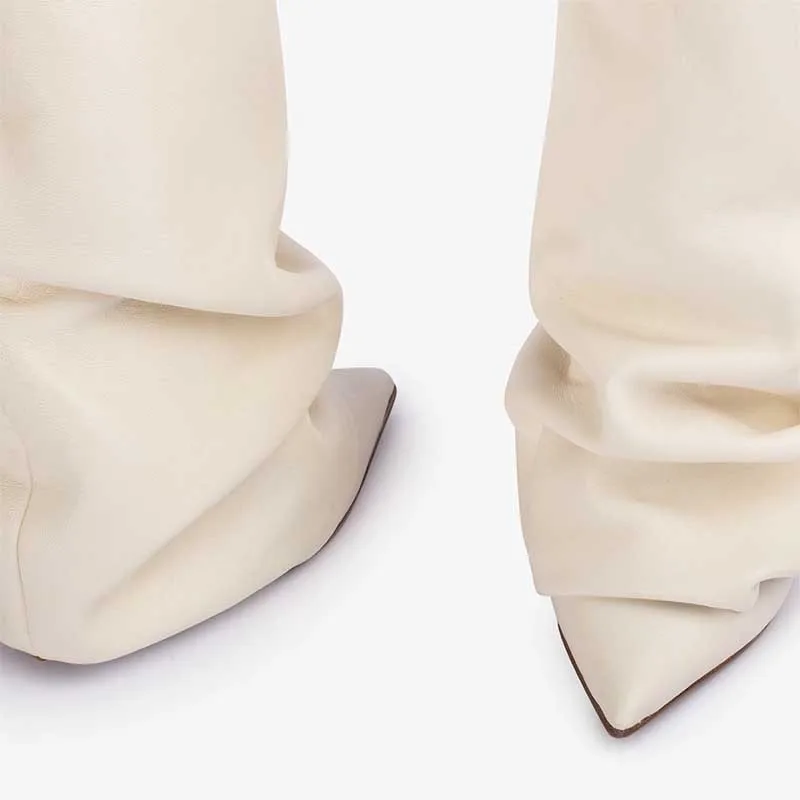 รองเท้าบูททรงสูงถึงเข่าแบบจีบส - Women'S Fashion Trousers บทวิจารณ์และราคา