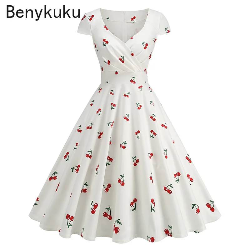 ชุดเดรสพิมพ์ลายเชอร์รี่ ซันฟลา - Women'S Fashion Of The 50S บทวิจารณ์และราคา