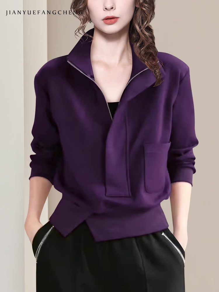เสื้อสเวตเชิ้ตผู้หญิงแบบถัก คร - Women'S Fashion Quarter Zip บทวิจารณ์และราคา