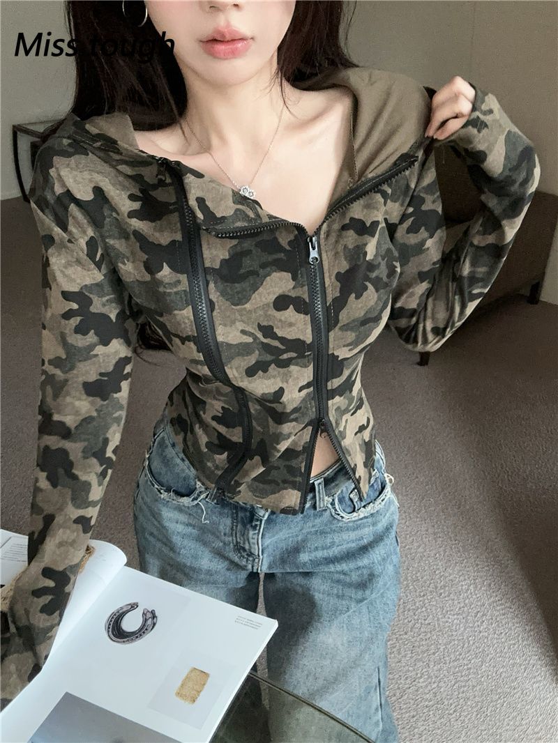 ผู้หญิง Camo Zip-up Hoodie Cro - Women'S Fashion Zip Hoodie บทวิจารณ์และราคา