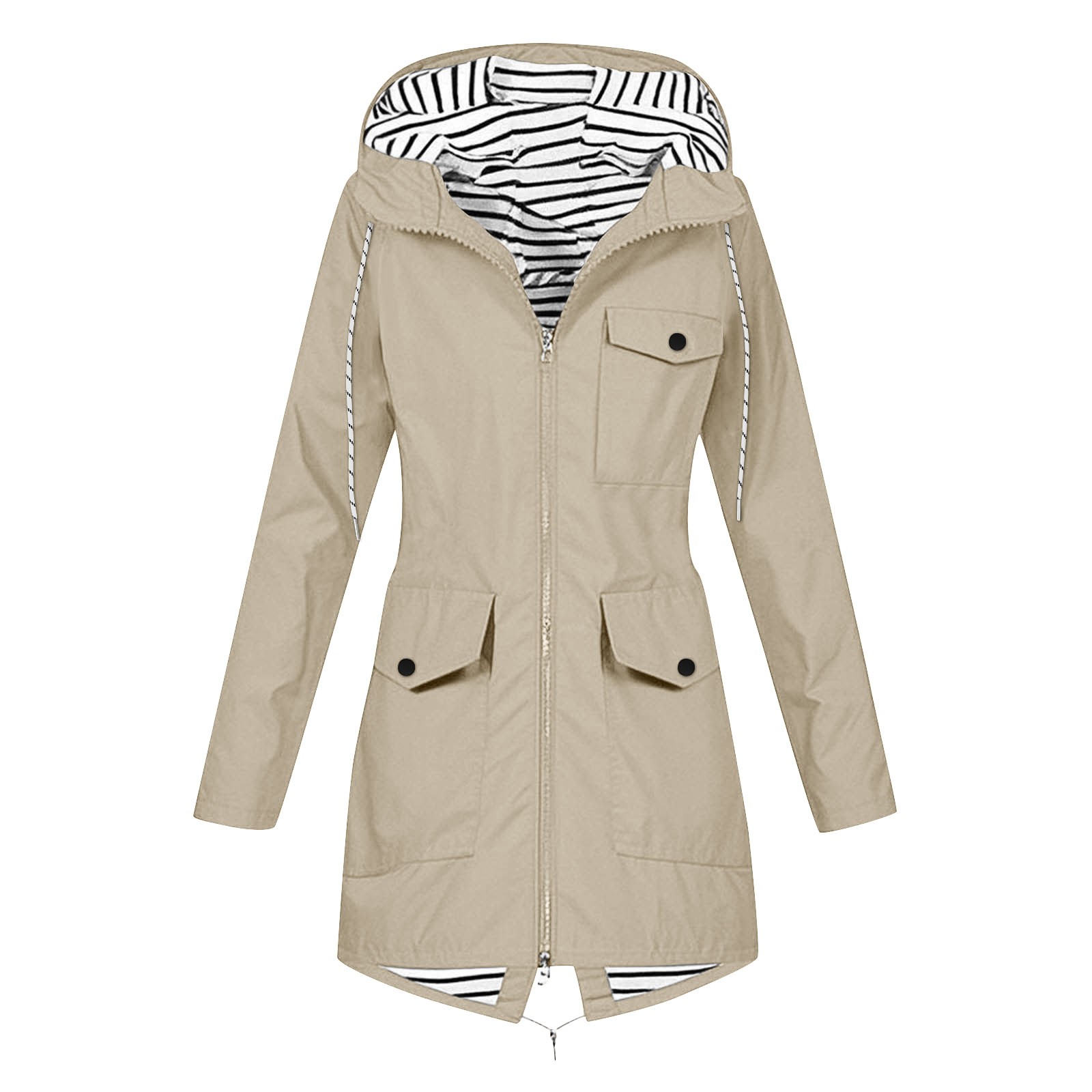 ผู้หญิง Zip-up Hooded JACKET เ - Women'S Fashion Rain Jacket บทวิจารณ์และราคา