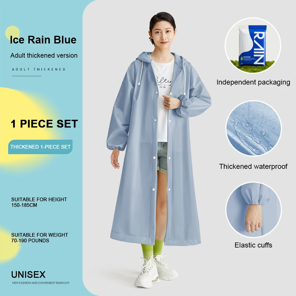 ผู้ใหญ่ยาวเสื้อกันฝนไม่ทิ้งหนา - Women'S Fashion Rain Jacket บทวิจารณ์และราคา