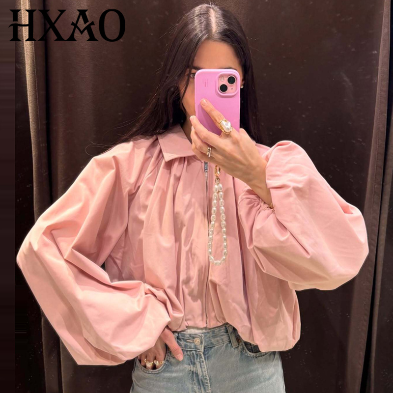 เสื้อแจ็คเก็ตครอปสีชมพูทรงหลวม - Women'S Fashion Quarter Zip บทวิจารณ์และราคา