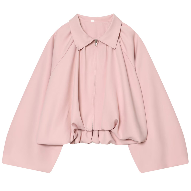เสื้อแจ็คเก็ตครอปสีชมพูทรงหลวม - Women'S Fashion Quarter Zip บทวิจารณ์และราคา