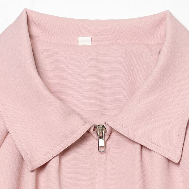 เสื้อแจ็คเก็ตครอปสีชมพูทรงหลวม - Women'S Fashion Quarter Zip บทวิจารณ์และราคา