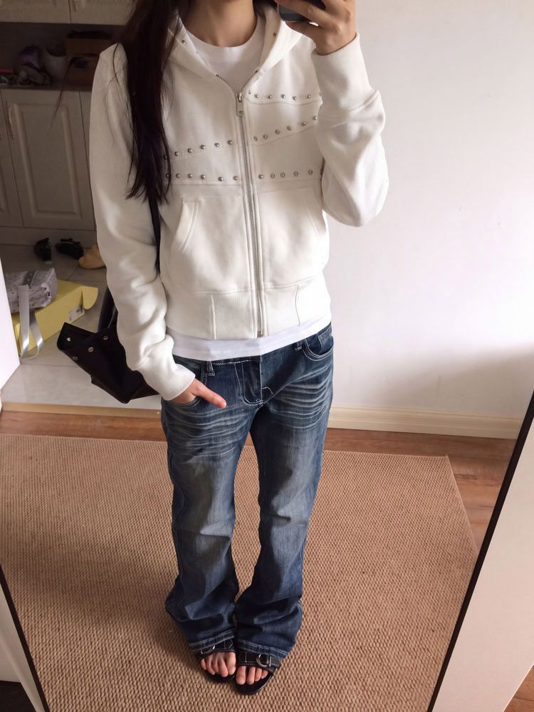 เสื้อฮู้ดดี้ผู้หญิงสไตล์ Y2K ป - Women'S Fashion Zip Hoodie บทวิจารณ์และราคา