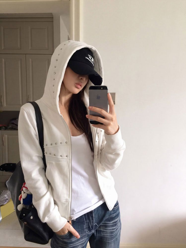 เสื้อฮู้ดดี้ผู้หญิงสไตล์ Y2K ป - Women'S Fashion Zip Hoodie บทวิจารณ์และราคา