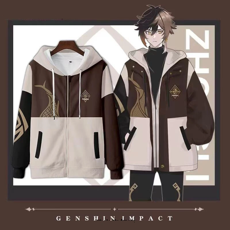 Genshin Impact Zhongli 3D พิมพ - Women'S Fashion Zip Hoodie บทวิจารณ์และราคา