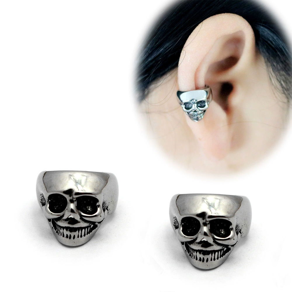 Retro Skull Helix ไม่เจาะหูคลิ - Women'S Fashion Edgy บทวิจารณ์และราคา