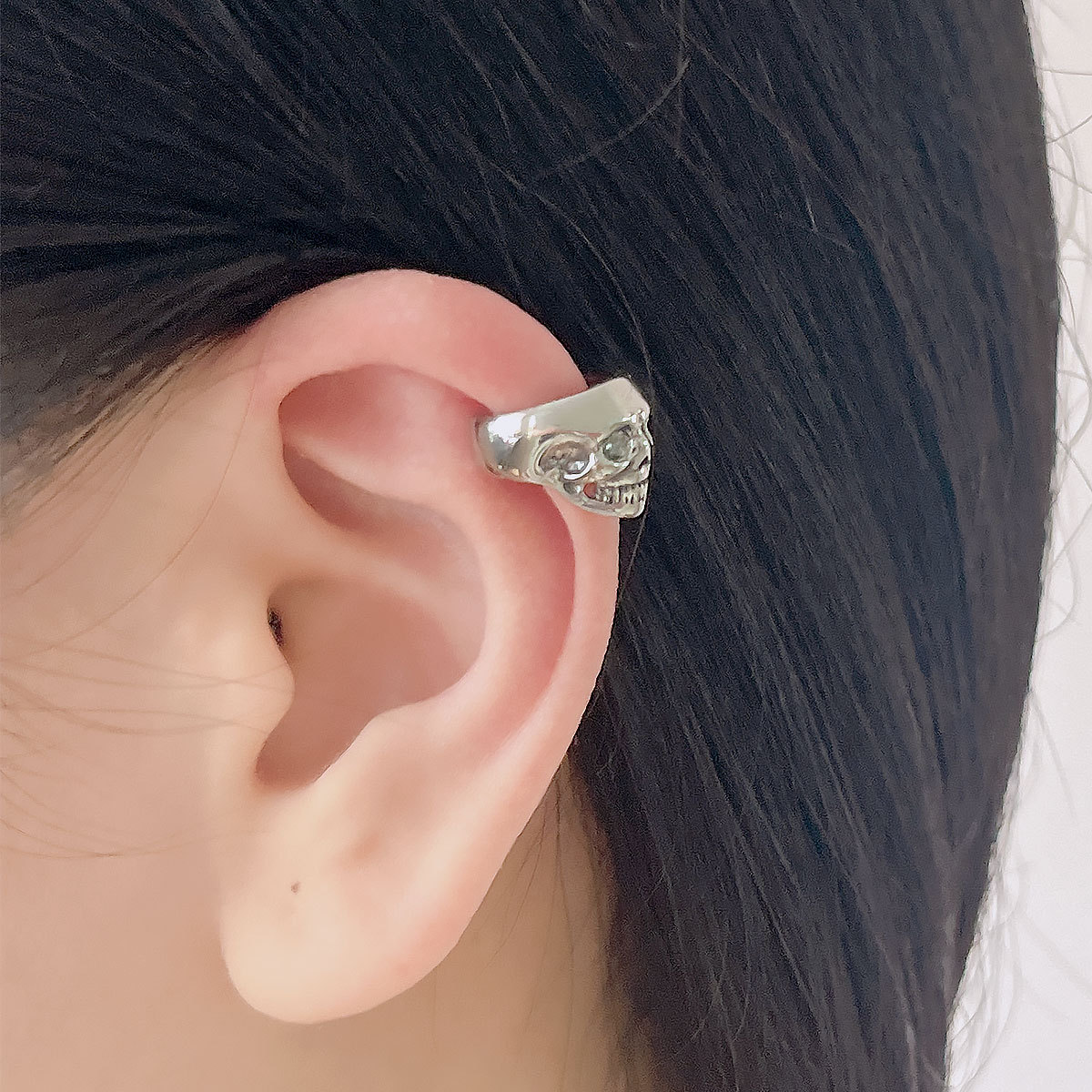 Retro Skull Helix ไม่เจาะหูคลิ - Women'S Fashion Edgy บทวิจารณ์และราคา