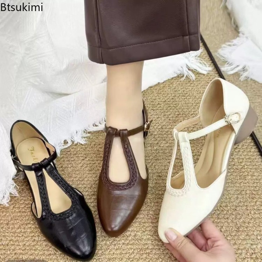 รองเท้าส้นหนาแบบสวมเปิดส้นสไตล - Women Fashion Heels บทวิจารณ์และราคา
