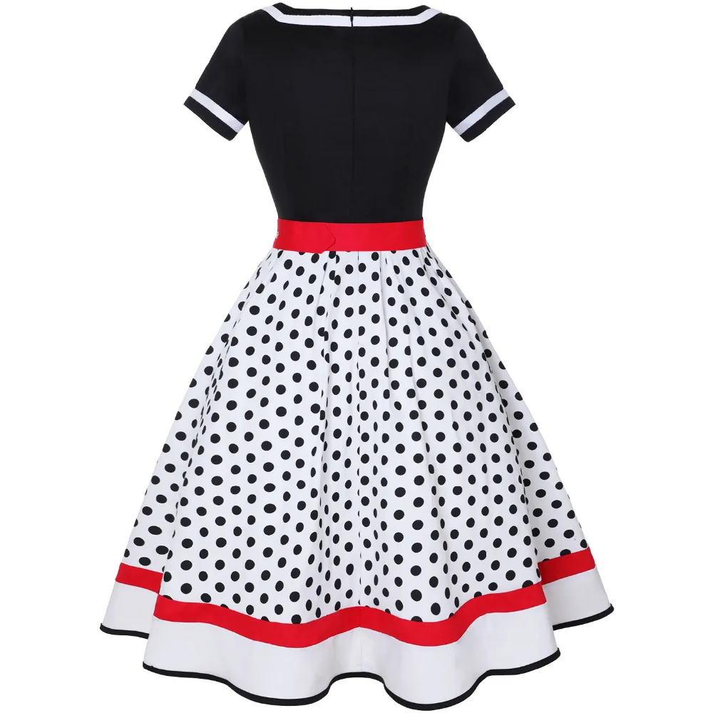 เดรสวินเทจคอวีแขนสั้นทรงสวิงสไ - Women'S Fashion Of The 50S บทวิจารณ์และราคา