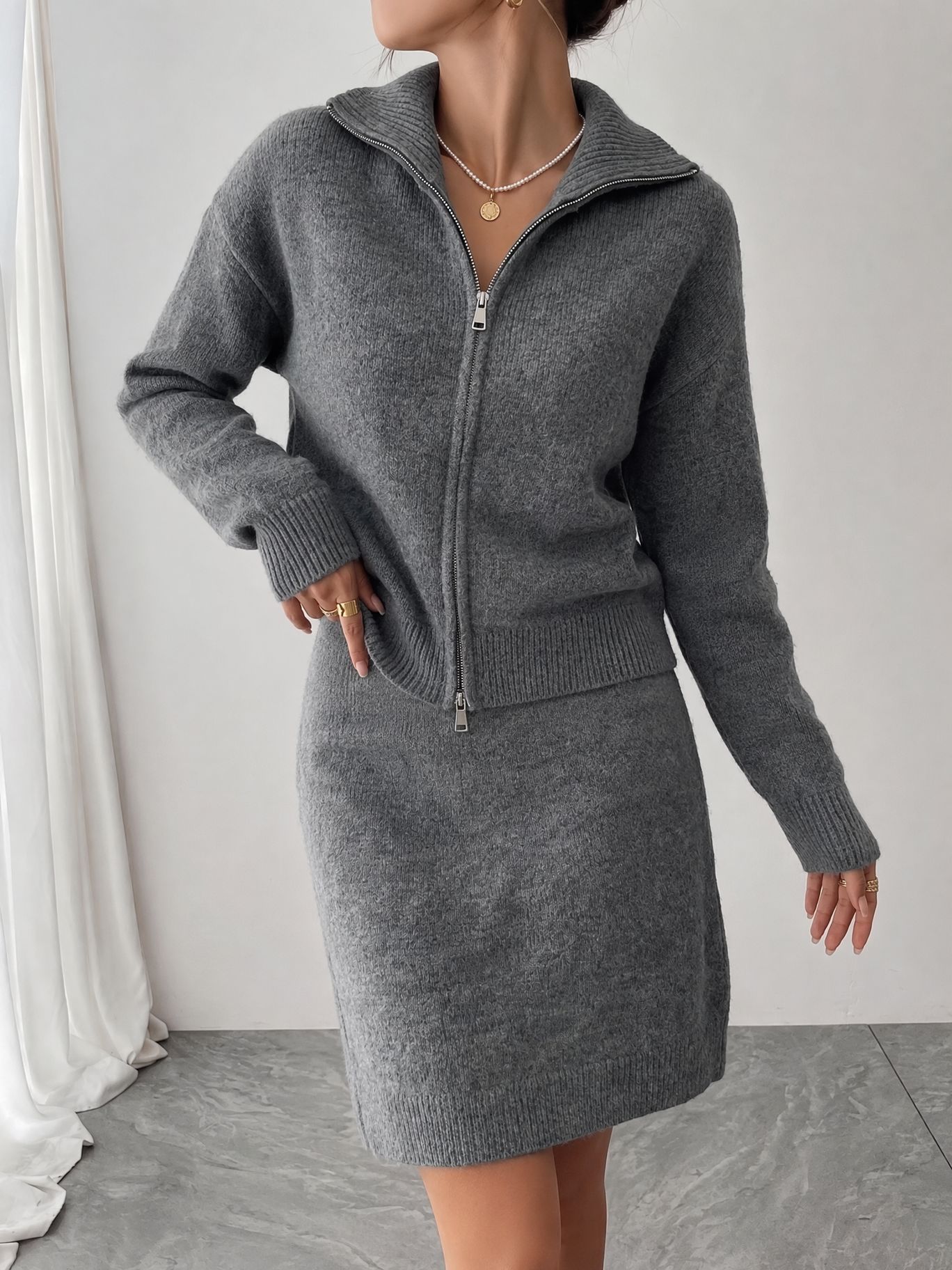ชุดวอร์มซิปถักนิตติ้งสุดหรูสำห - Women'S Fashion Quarter Zip บทวิจารณ์และราคา