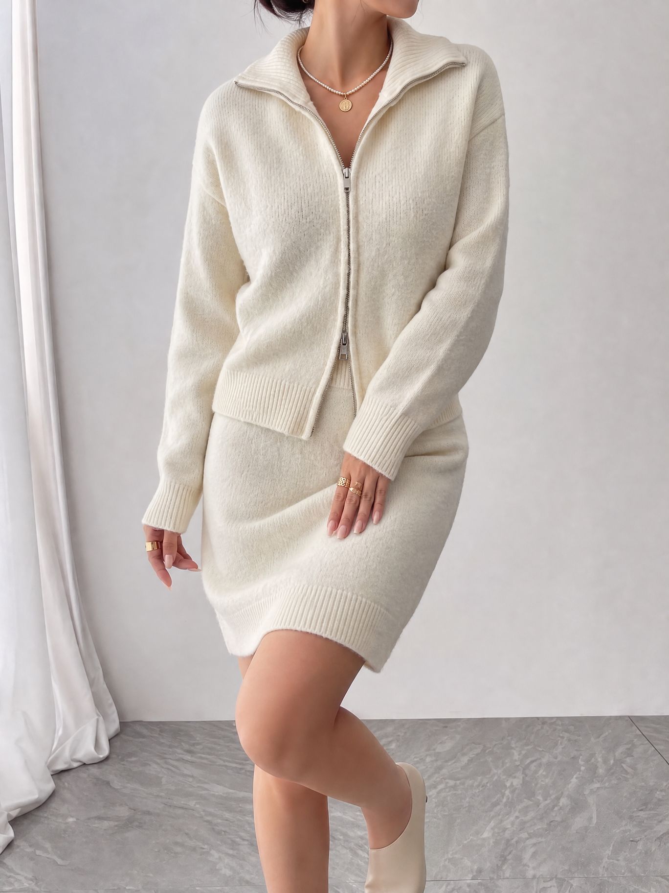 ชุดวอร์มซิปถักนิตติ้งสุดหรูสำห - Women'S Fashion Quarter Zip บทวิจารณ์และราคา