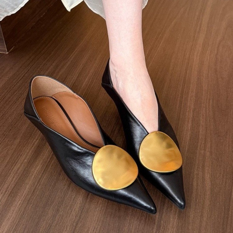 รองเท้าส้นแบนแบบสวมหัวแหลมสำหร - Women Fashion Heels บทวิจารณ์และราคา