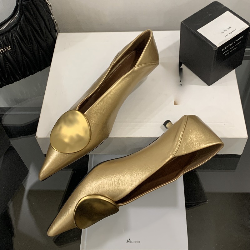 รองเท้าส้นแบนแบบสวมหัวแหลมสำหร - Women Fashion Heels บทวิจารณ์และราคา