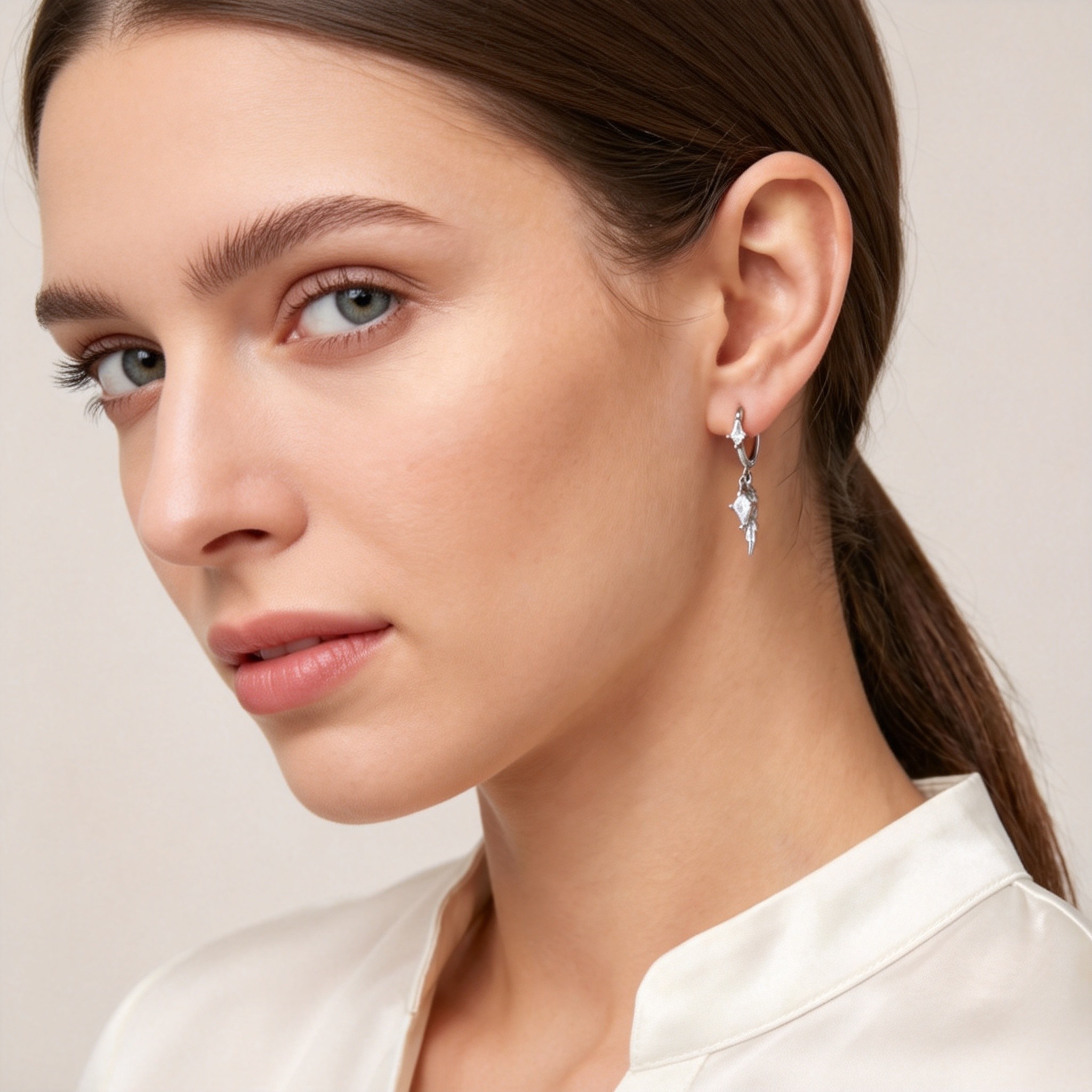 ต่างหูห่วงแบบห้อยประดับเพชรทรง - Women'S Fashion Edgy บทวิจารณ์และราคา