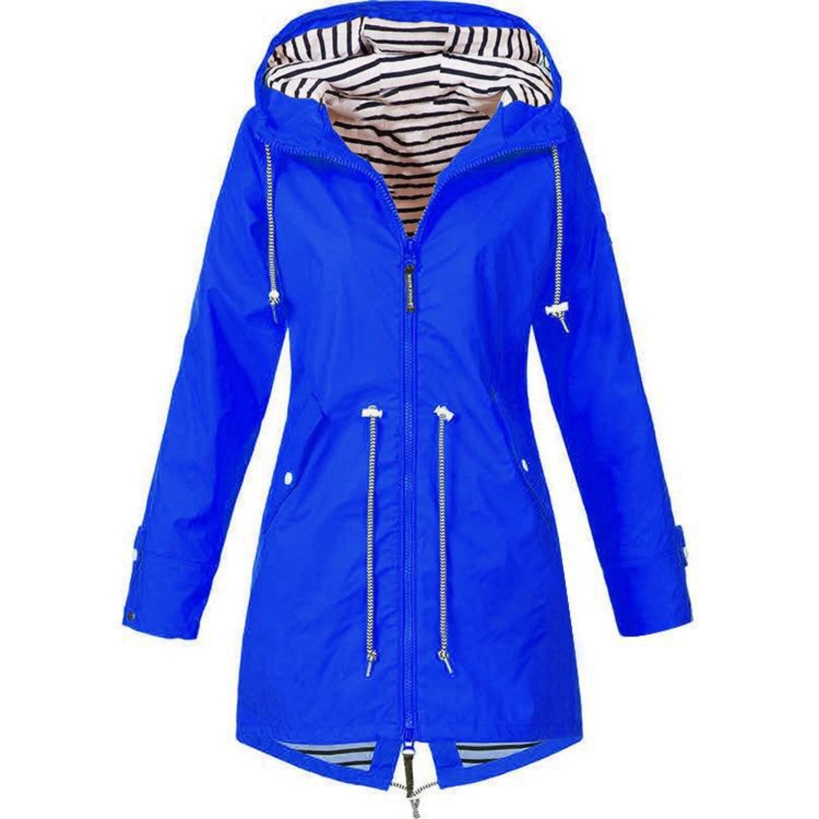 เสื้อแจ็คเก็ตกันฝนแขนยาวแบบซิป - Women'S Fashion Rain Jacket บทวิจารณ์และราคา