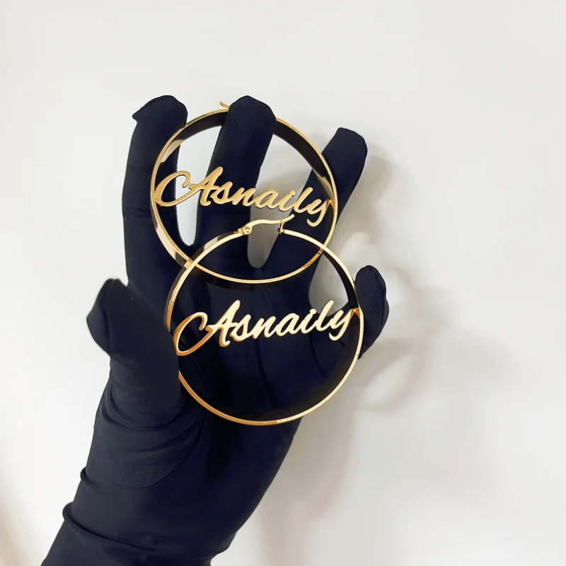 ต่างหูชื่อสั่งทำพิเศษ ชุบทอง 1 - Women Fashion Name Ideas บทวิจารณ์และราคา