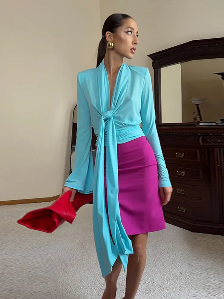 เดรสผู้หญิงคอผ้าพันคอจีบหรูหรา - Women'S Fashion For Summer 2026 บทวิจารณ์และราคา