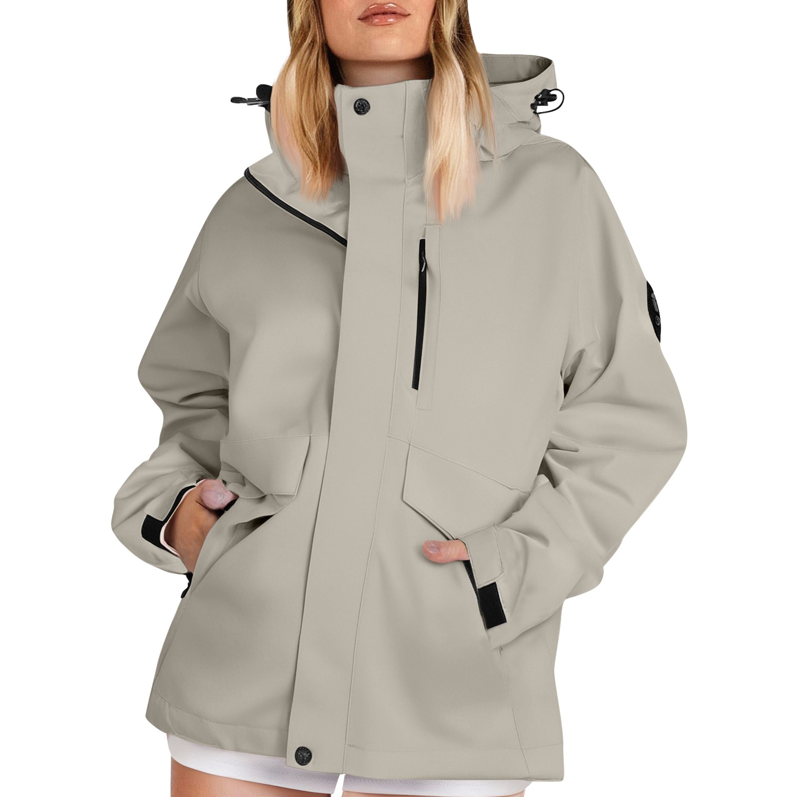 ฤดูใบไม้ร่วงผู้หญิงน้ําหนักเบา - Women'S Fashion Rain Jacket บทวิจารณ์และราคา
