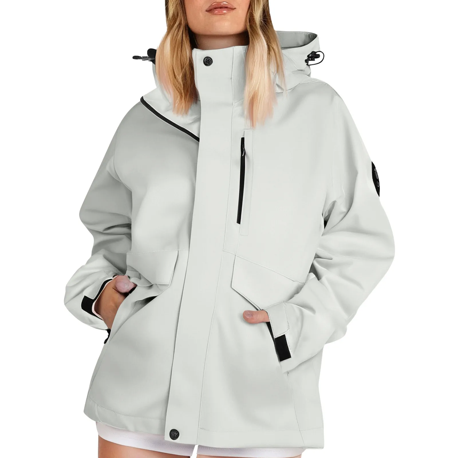 ฤดูใบไม้ร่วงผู้หญิงน้ําหนักเบา - Women'S Fashion Rain Jacket บทวิจารณ์และราคา