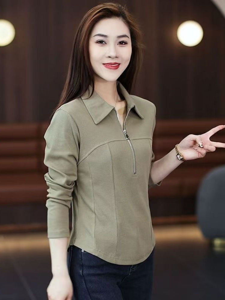 เสื้อยืดคอโปโลแขนยาวทรงเข้ารูป - Women'S Fashion Petite บทวิจารณ์และราคา