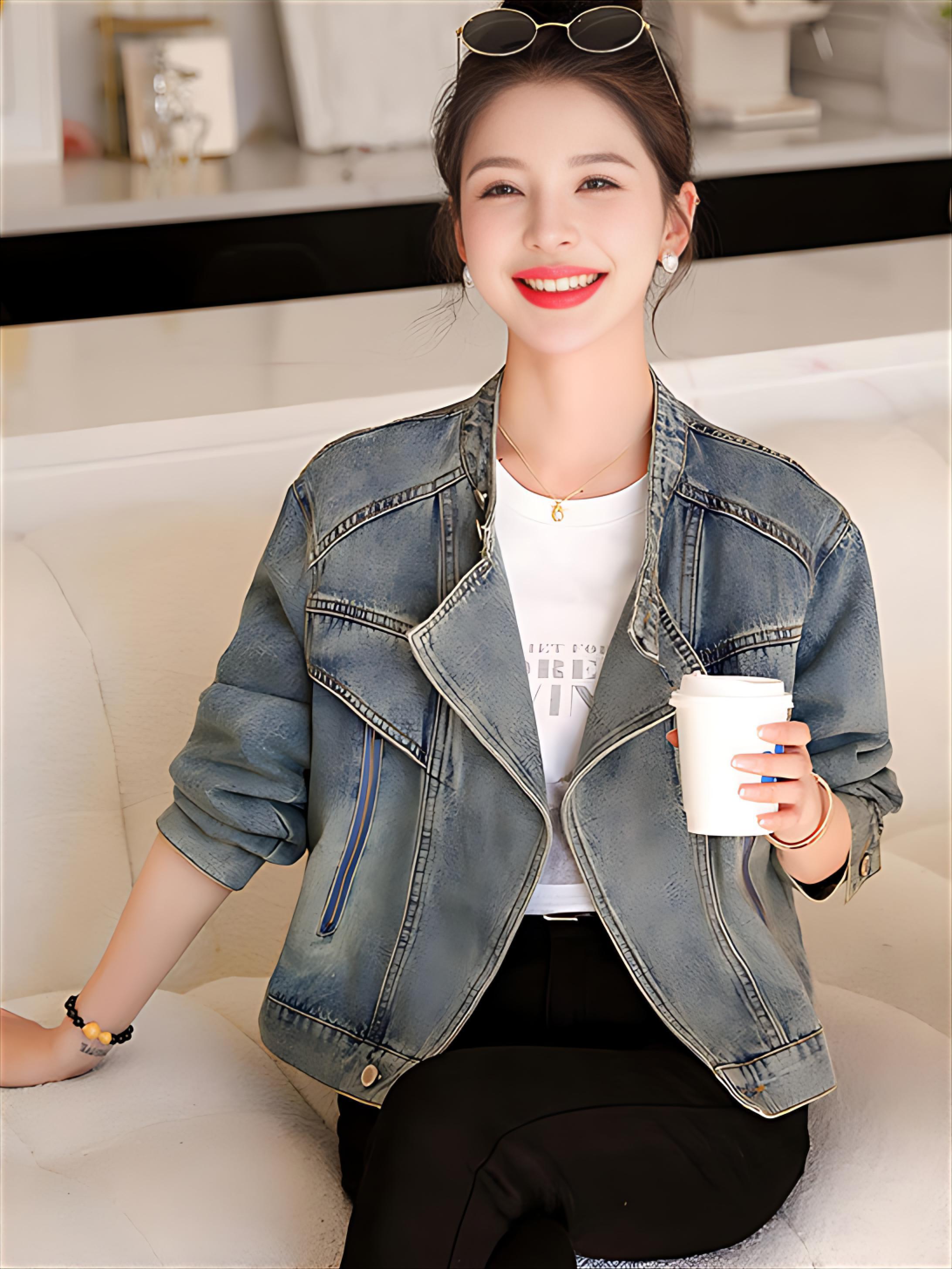 เสื้อโค้ทเดนิม ดีไซน์เฉพาะตัว  - Sherpa Coat Women บทวิจารณ์และราคา
