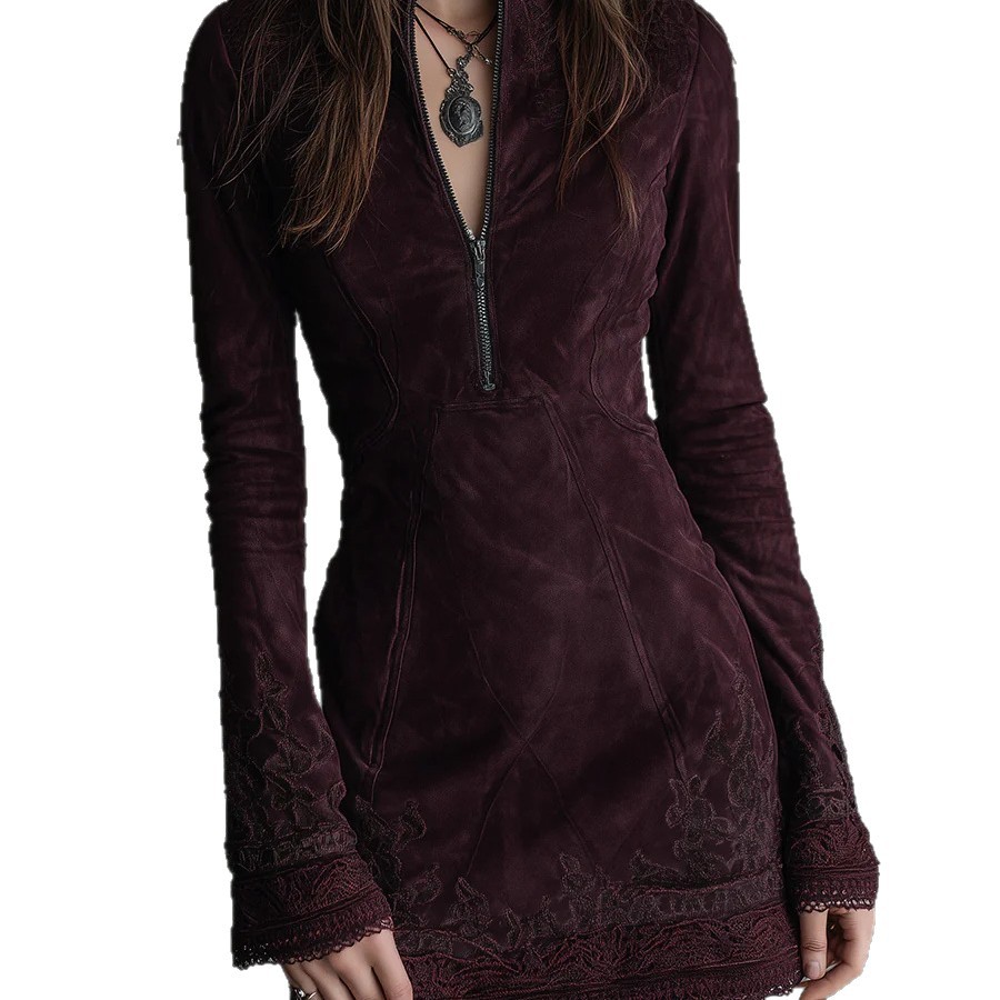 เดรสสั้นทรงเข้ารูปคอตั้งแบบซิป - Women'S Fashion Quarter Zip บทวิจารณ์และราคา