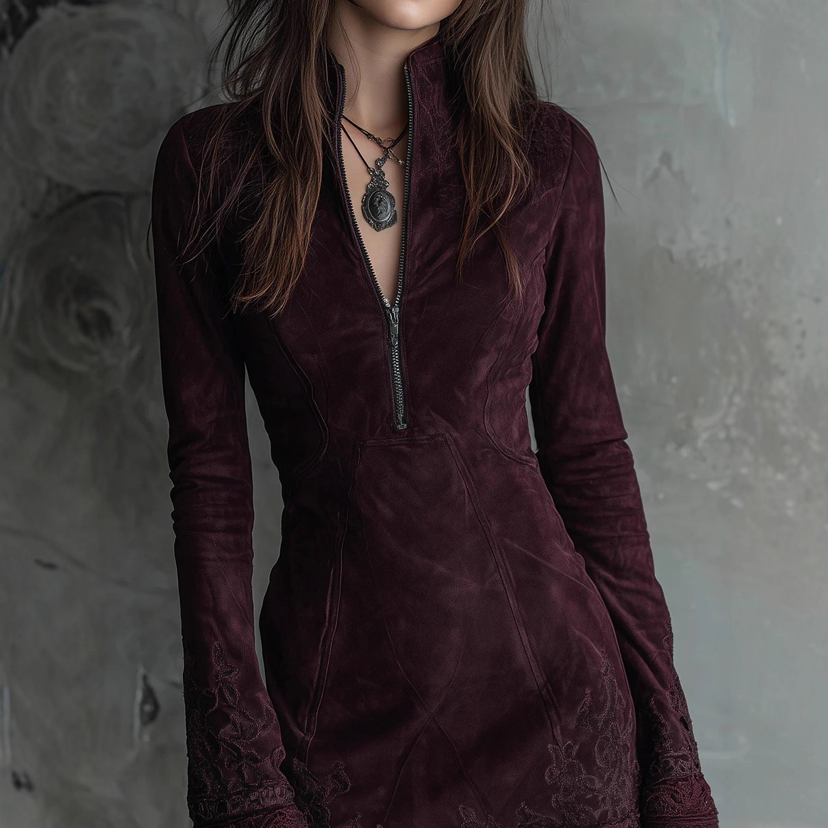 เดรสสั้นทรงเข้ารูปคอตั้งแบบซิป - Women'S Fashion Quarter Zip บทวิจารณ์และราคา