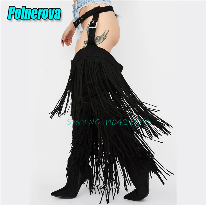 รองเท้าบูทส้นสูงแบบมีพู่สีเหลื - Women'S Fashion Trousers บทวิจารณ์และราคา