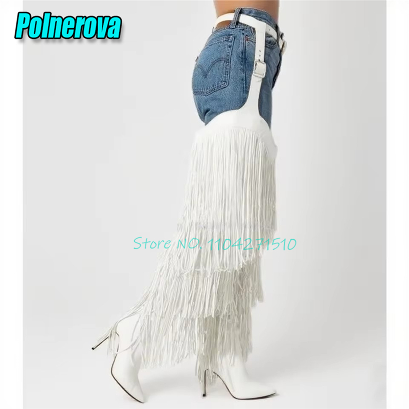 รองเท้าบูทส้นสูงแบบมีพู่สีเหลื - Women'S Fashion Trousers บทวิจารณ์และราคา
