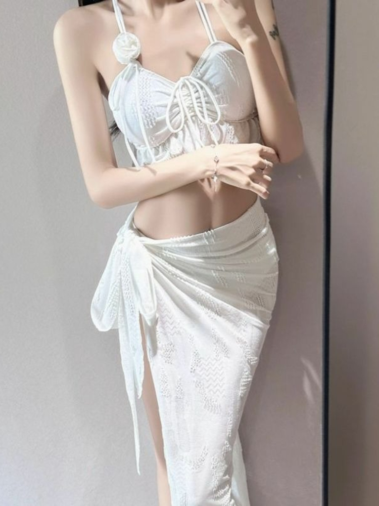ชุดว่ายน้ำสองชิ้นลายดอกไม้สำหร - Women Fashion Style บทวิจารณ์และราคา