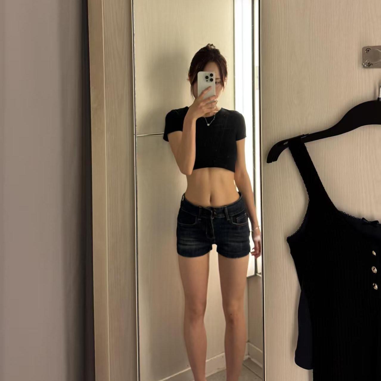 กางเกงยีนส์ขาสั้นเอวต่ำทรงสลิม - Women'S Fashion Petite บทวิจารณ์และราคา